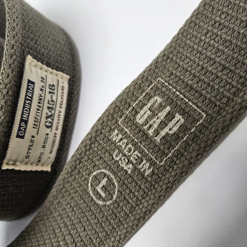 GAP Belt Cotton Web Olive Silver Tone Utility GX45-18 Industrial 40 Inch